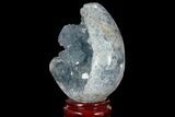 Crystal Filled Celestine (Celestite) Egg Geode - Madagascar #98779-1
